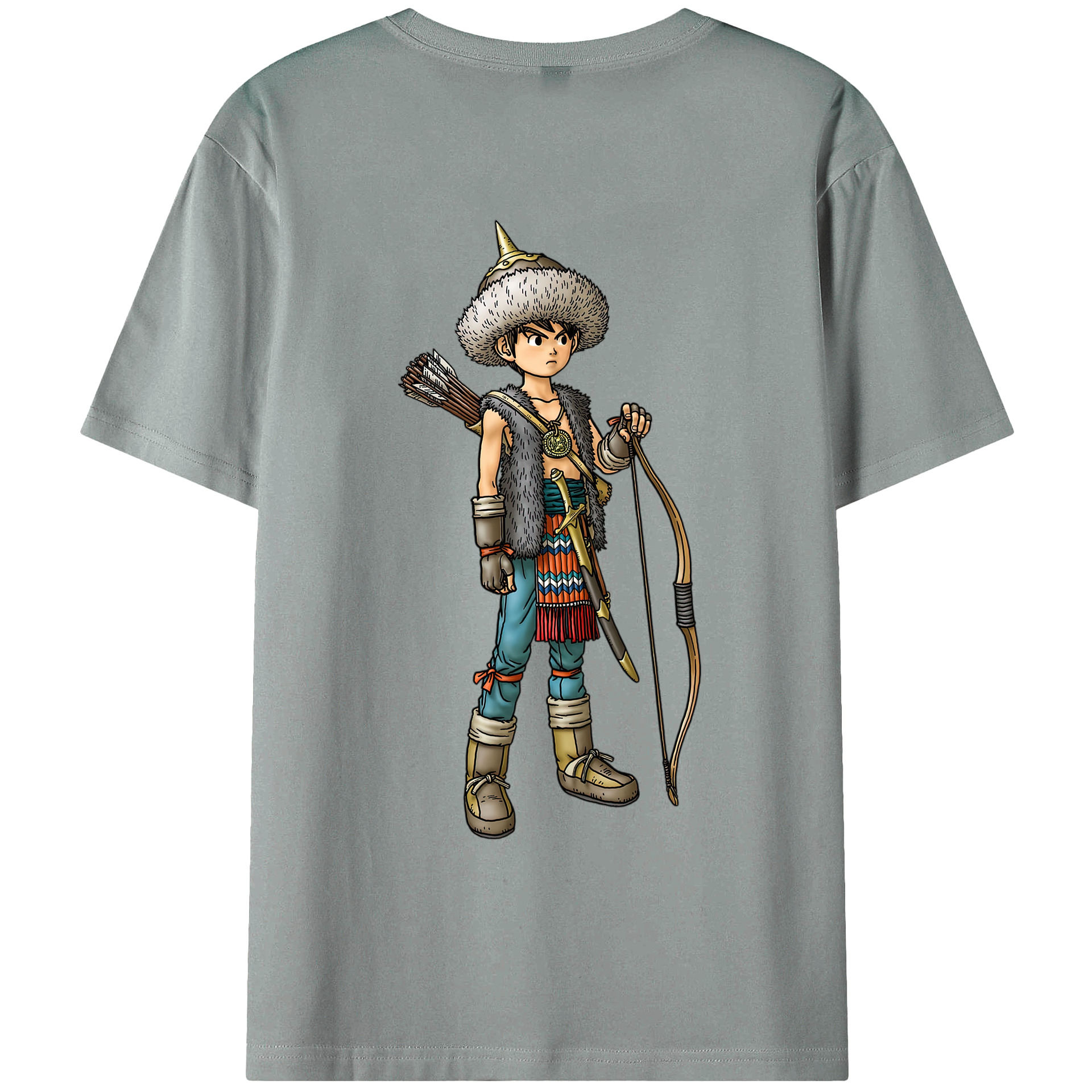 （画像用） ドラゴンクエスト Doragon Kuesuto Dragon Quest 綿100％ メンズ半袖Tシャツ（バックプリント） 通気性